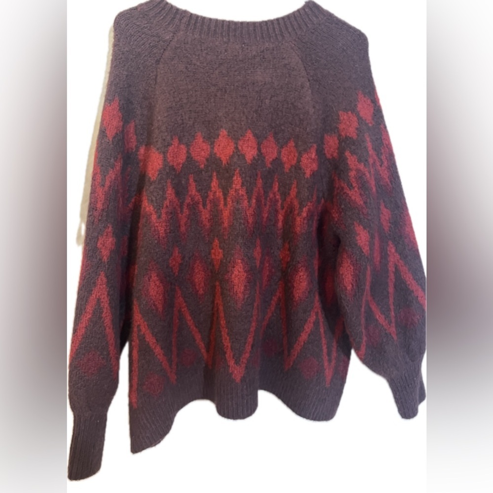 a new day| Deep Burgundy and Red Sweater Women’s XXL - Picture 2 of 4